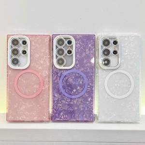 <span class=keywords><strong>Coque</strong></span> de téléphone magnétique électroplaquée TPU+IMD style Ins compatible pour A17/A16/S24 Ultra/S23/S25 – Meilleure vente - Product Image 2