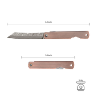 Couteau pliant damas poignée en cuivre poche tactique couteau de chasse en plein air survie Camping Cuchillo