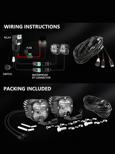 Luces LED Cúbicas <span class=keywords><strong>de</strong></span> 3 Pulgadas, Súper Brillantes, Accesorios Todoterreno 4X4, <span class=keywords><strong>Luz</strong></span> Antiniebla <span class=keywords><strong>de</strong></span> Haz Puntual y Amplio, Color Ámbar/Amarillo/Blanco - Product Image 6