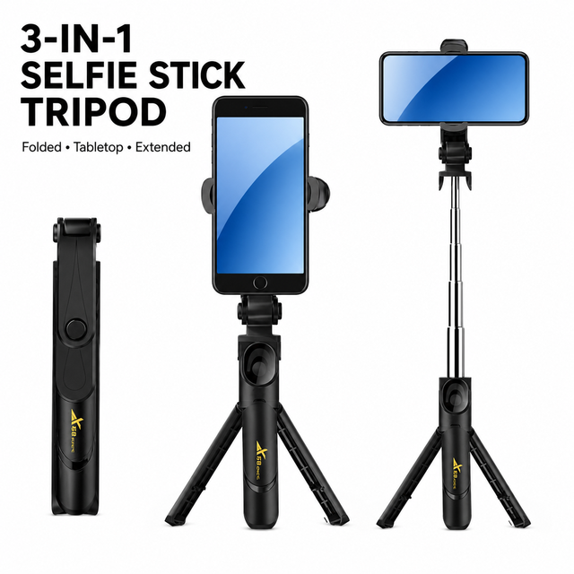 Selfie Stick Tripod All-in-One Telescopic Bluetooth Mobile Phone Photography Accessory Remote Control Portable Plastic Model 888