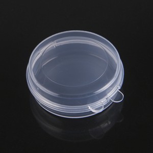Circular Earplug Case With Lid Transparent Plastic Jewelry Organizer For Earrings Studs Hooks Pearls Buttons Storage Box 44mm - Product Image 3