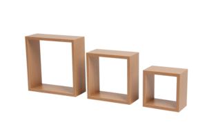 رف جداري خشبي عائم على شكل مكعب مع لوح MDF - Product Image 3