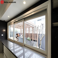 Ventana Corredera de Vidrio Doble Insonorizada Rolansini, Ventanas Correderas Delgadas de Aleación de Aluminio con Malla Protectora
