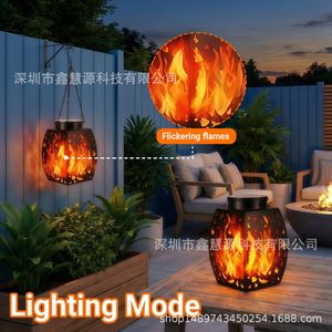 Xinhuiyuan Lighting <b>Solar</b> Flame <b>Lantern</b> <b>Outdoor</b> Garden Decorative Hanging Light With Chain And Hook - Product Image 4
