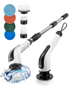 Electric Spin Scrubber <b>Scrub</b> Cleaning <b>Brush</b> Chargeable Cordless <b>Power</b> Scrubber With Extension Handle Adaptive <b>Brush</b> - Product Image 1