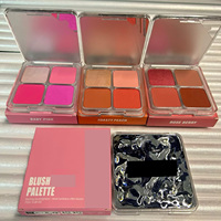 Palette de fards à joues quatre couleurs de haute qualité, dernière collection HU, avec illuminateur, produit multifonctionnel pour le visage, ensemble de fards à joues liquides