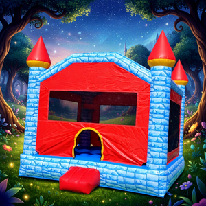 Inflables para Jardín, Casa de Brinco con Tobogán, Casa de Juegos al Aire Libre, Trampolín Inflable de PVC, Tobogán Acuático Húmedo/Seco - Product Image 1