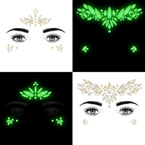 Novedad, Pegatinas Faciales que Brillan en la Oscuridad, Joyas, Gemas Luminosas, Pegatinas Faciales y de Pecho, Pegatinas de Diamantes - Product Image 5
