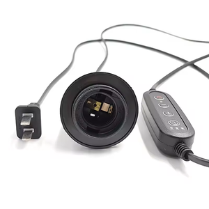 Support de lampe himalayenne Hagood <span class=keywords><strong>E27</strong></span>/<span class=keywords><strong>E14</strong></span> avec variateur d'intensité, câble <span class=keywords><strong>noir</strong></span>, fiche plate américaine 2 broches, 110-220V, ABS+Cuivre, cordon d'alimentation personnalisable - Product Image 6