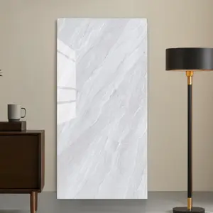 Hot Selling 300x300 750x1500mm Full Body Marble Look Dark Light Grey White Glossy Polished Glazed Porcelain Flooring Tiles