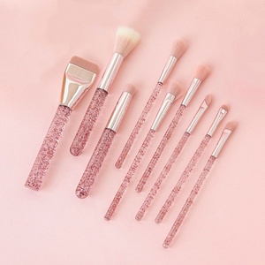 Set de 9 Brochas de <span class=keywords><strong>Maquillaje</strong></span> Rosa Brillante con Corrector, en Caja de Regalo Ideal <span class=keywords><strong>para</strong></span> Viajes, <span class=keywords><strong>para</strong></span> Base, Rubor, Contorno y Ojos - Product Image 2