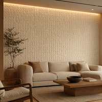 Mosaico de Travertino Flexible, Revestimiento de Piedra Natural, Azulejos Flexibles para Paredes Interiores, Paneles Decorativos