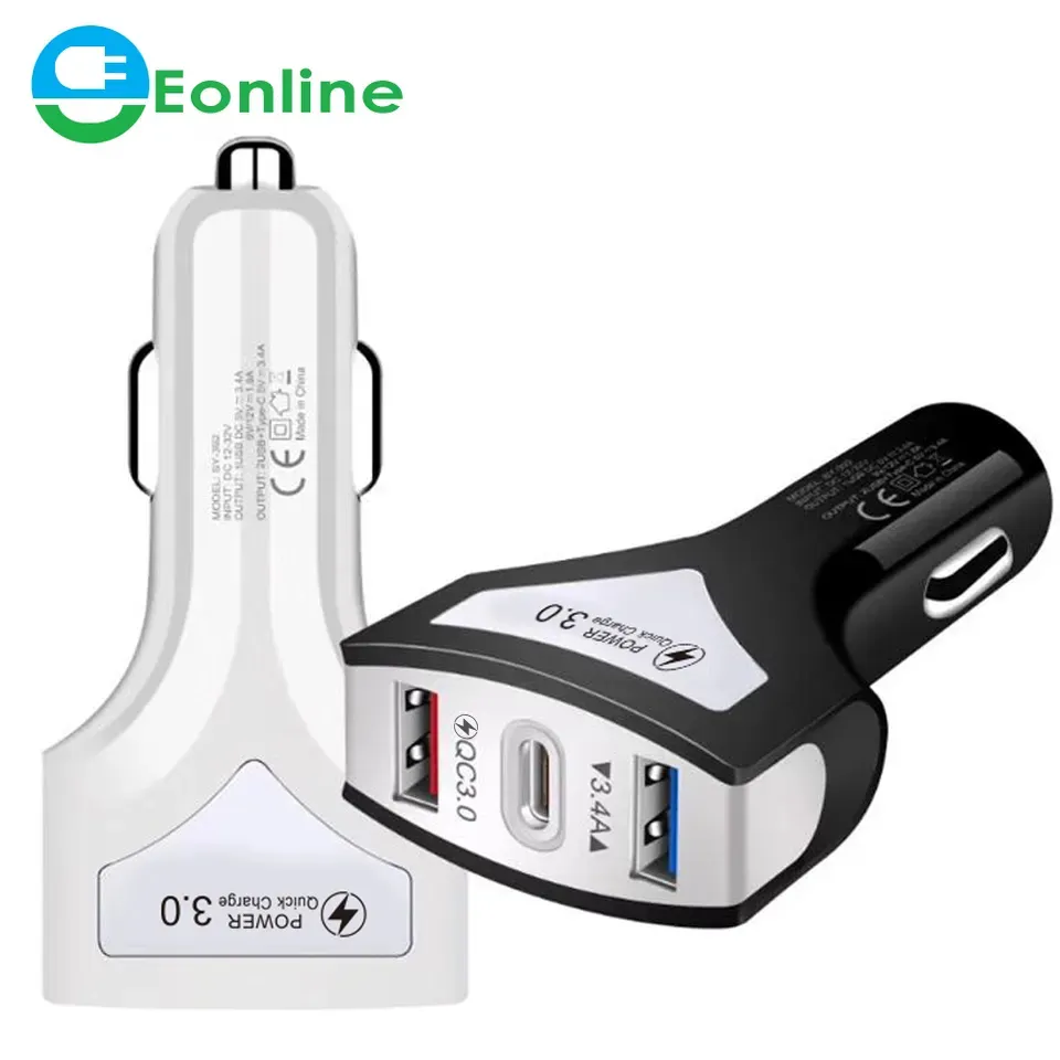 36W Quick Charge 4.0 3.0 QC USB Car Charger For iPhone 14 Samsung A30 S Huawei Xiaomi Mi 9 Pro K30 QC3.0 Type C PD Car Charging