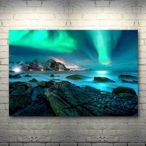 Iceland <span class=keywords><strong>aurora</strong></span> balis פוסטר בד ציור ציור צפון הקוטב אורות הטבע אמנות תמונות תפאורה הבית - Product Image 2