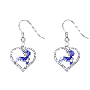 Chất lượng cao cấp sorority <span class=keywords><strong>Zeta</strong></span> <span class=keywords><strong>phi</strong></span> <span class=keywords><strong>Beta</strong></span> biểu tượng thiết kế màu Xanh hoàng gia tráng men Bling Hy Lạp zpb Mặt dây chuyền tình chị em dangled Bông tai - Product Image 3