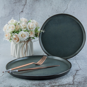 Service de vaisselle JQY, assiettes minimalistes, vaisselle unique en céramique avec glaçure réactive, ensemble d'assiettes à dîner pour restaurant - Product Image 5