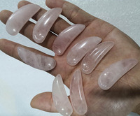 Mini spatule faciale en jade 1,5x4 cm pour masque, crème, Gua Sha, soin des yeux et maquillage, avec logo gravé