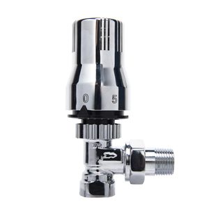 Vanne <span class=keywords><strong>de</strong></span> <span class=keywords><strong>radiateur</strong></span> thermostatique TRV chromée OLDE et corps en laiton à tête blanche - Product Image 1