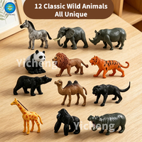 Ensemble de 12 figurines d'animaux sauvages de la savane réalistes de 3 pouces en PVC, figurines de zoo et de jungle, jouets éducatifs pour enfants et tout-petits EN71 CPC
