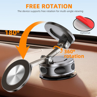 Support magnétique universel pour téléphone de voiture à ventouse pour tableau de bord et pare-brise, compatible et réglable pour bureau