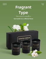 Ensemble cadeau de trois bougies non parfumées, luxe exquis, haut de gamme, cire de soja, parfum d'intérieur longue durée, mariage, anniversaire, nouvel an