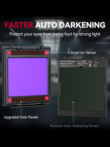 Auto Darkening Welding Helmet, <b>Window</b> 100X93MM <b>Light</b> Blocking, True Color Solar Powered Welding Hood - Product Image 5