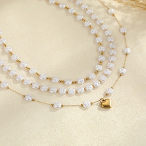 <span class=keywords><strong>Collier</strong></span> élégant pour soirée, perles baroques, <span class=keywords><strong>collier</strong></span> <span class=keywords><strong>ras</strong></span> du <span class=keywords><strong>cou</strong></span> en forme <span class=keywords><strong>de</strong></span> cœur, plaqué or, acier inoxydable, bijoux pour mariage - Product Image 2