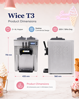 Machine à glace, machine à glaces molles, machine à gelato à double compresseur