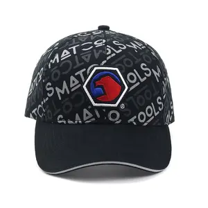 Topi bisbol cetakan Digital 6 Panel, topi Snapback olahraga katun 100%