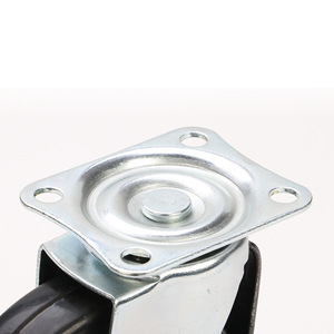 4 Inch Rubber Flat Bottom Swivel Caster With Side Brake 100x100 Mm Bolt Hole Type Wear Resistant Trolley Wheel - Product Image 1