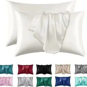 Baimai lujo seda satén funda de almohada conjunto barato funda de almohada conjuntos para el hogar y el Hotel
