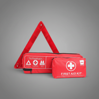 Trousse de premiers secours automobile DIN 13164 avec certificat CE pour les situations d'urgence en extérieur, avec triangle de signalisation