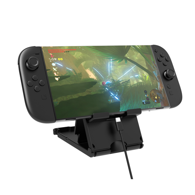 Saitake Black Foldable Stand for Mobile Phone & for for with Wireless Compatibility 4 Adjustable Angles (ABS Material)