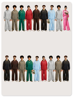 Ensemble Jogging MSET5097 Automne/Hiver, Impression Personnalisée, Broderie, Mélanges de Coton 445 Gsm, Ensemble de Sweat-Shirts et de Pantalons de Jogging Lavés à la Machine