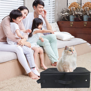 Bac à litière pour chat rectangulaire noir, taille unique, pliable, portable, imperméable pour chats - Product Image 4