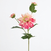 Fleur de Dahlia Artificielle en Soie, Tige Unique, 3 Têtes, Fleur Artificielle, Accessoire Photo, Décoration d'Allée de Mariage