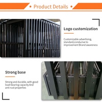 Présentoir compact en marbre avec rail coulissant, intégré avec porte-brochures et éclairage pour stand de salon professionnel