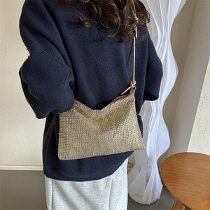 Borsa <span class=keywords><strong>da</strong></span> <span class=keywords><strong>Sera</strong></span> Lussuosa Dorata per Donne, Borsa a Tracolla Retrò in Pelle, Piccola Borsa per Telefono, Design Clutch Femminile - Product Image 4