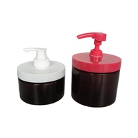 OEM OEM personnalisé 200 ML 250 ML 300 ML 400 ML Ambre foncé Contenants cosmétiques à large ouverture Pot en plastique PET avec couvercle à vis noir