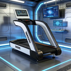 Tapis roulant commercial multifonctionnel, vitesse réglable de 1 à 20 km/h, fonction de lecture de films via WiFi, machine robuste et stable pour tous. - Product Image 6
