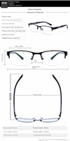 Lunettes de vue décontractées TR90 pour hommes, matériau anti-lumière bleue, monture bleue et noire pour toutes les formes de visage, pour la lecture.