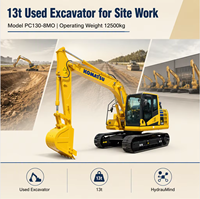 Hidrolik Kontrol Valfiyle Donatılmış, Özenle Seçilmiş, İkinci El Komatsu PC130 Paletli Ekskavatör, Havaalanı Toprak İşleri İçin
