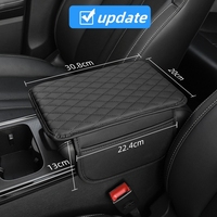 Boîte de rangement pour accoudoir de voiture en cuir de haute qualité, housse de console centrale de voiture, housse d'accoudoir de voiture, coussin avec 2 sacs de rangement