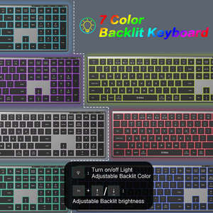 JOMAA Aluminum Alloy Ergonomic keyboard Full Size Dual Mode RGB Wireless Keyboard USB-C Rechargeable for Laptop/<b>Tablet</b> - Product Image 6