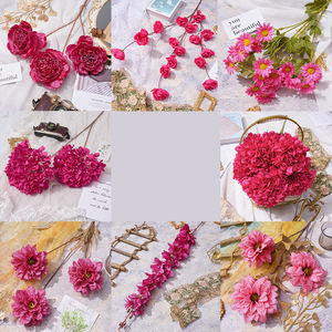 M-R111 결혼식 공급 업체 먼지 밝은 핑크 장미 수국 모란 실크 인공 꽃 결혼식 장식 인공 꽃 - Product Image 2