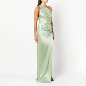 Da donna elegante collo drappeggiato incrociato arricciato <span class=keywords><strong>abito</strong></span> in seta di <span class=keywords><strong>raso</strong></span> Cami Mini avvolgente <span class=keywords><strong>lungo</strong></span> spacco 100% <span class=keywords><strong>abito</strong></span> in seta di gelso - Product Image 2