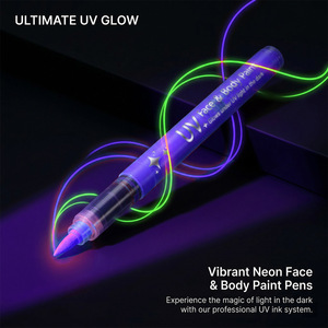 Marcadores de Tatuajes Temporales UV No Tóxicos, 8 Colores, Marcador de Tatuajes Borrable en Seco y Húmedo, Pintura Facial Brillante en la Oscuridad, Graffiti <span class=keywords><strong>para</strong></span> Niños y Adultos - Product Image 4