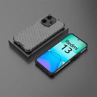 Étui de téléphone en nid d'abeille pour Redmi 15 4G 5G, coque de téléphone portable transparente en TPU PC antichoc pour Xiaomi 15T Pro, coque arrière transparente