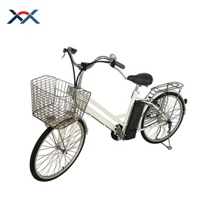 Vélo Électrique Urbain Économique pour <span class=keywords><strong>Femme</strong></span>, Batterie Lithium 36V 10Ah, Moteur Arrière 250W, Cadre en Alliage d'Aluminium 26 Pouces, <span class=keywords><strong>Panier</strong></span> Avant Électronique - Product Image 2