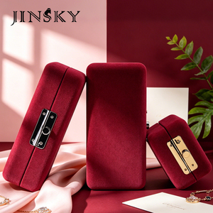 Luxury Velvet Lined Snap Closure Jewelry <b>Box</b> with Custom Logo for Necklaces <b>Rings</b> Pendants Gift Packaging Wholesale - Product Image 3